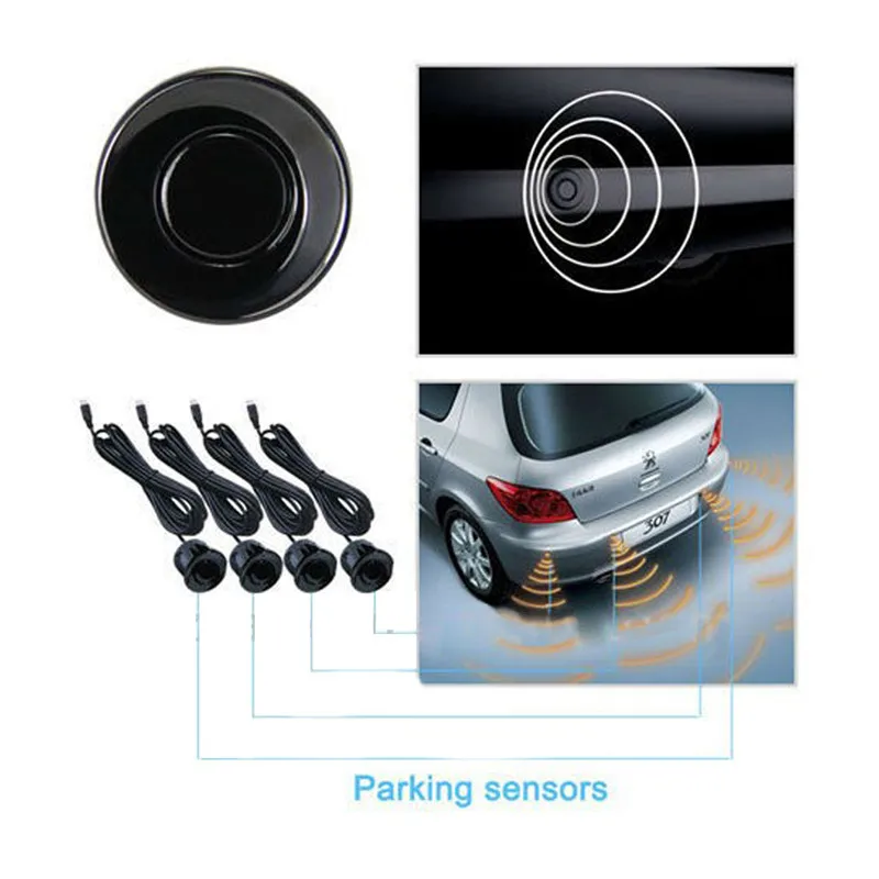 Car LED display parking sensor kit Multi-Color 4 Sensors Reverse Backup Radar Kit System Free Shipping
