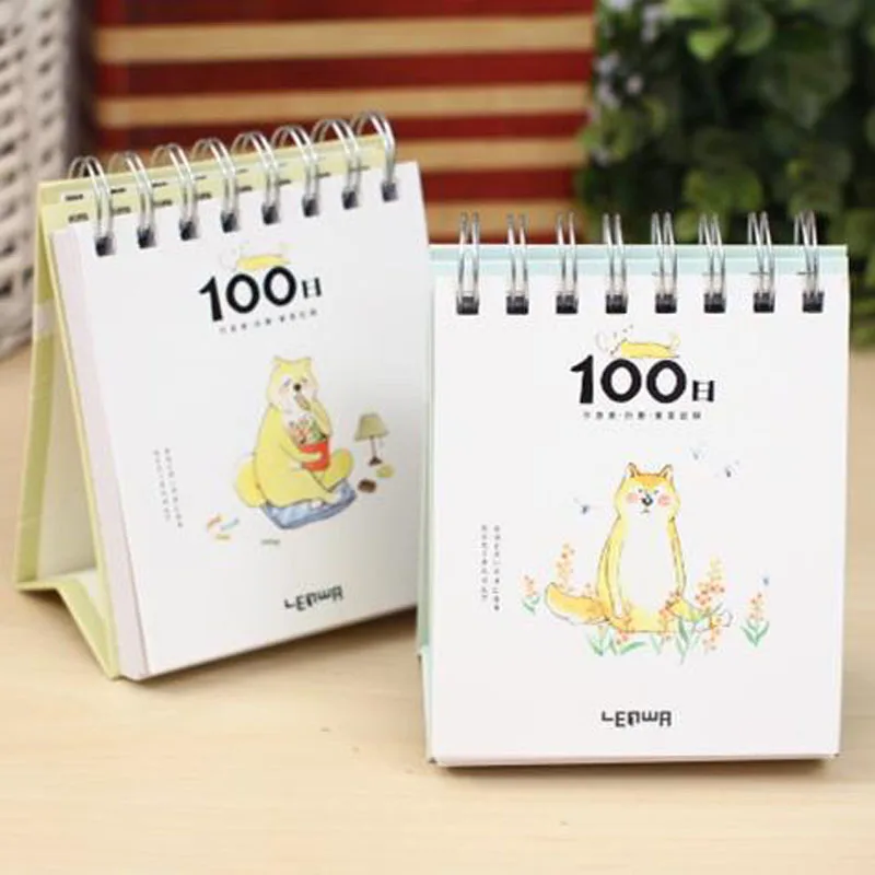 

1 Pcs Novelty 100 Day Countdown Calendar Daily Planner Desk Calendar Notebook Learning Schedule School Supplies Stationery