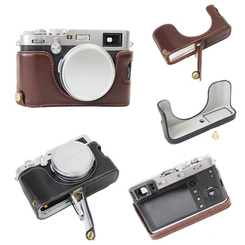 

Newest Vintage Genuine Leather Camera Case For Fujifilm X100F X100-F Camera Half Bag Cover Open Battery Design
