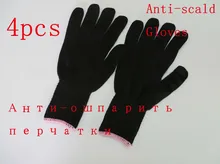 Free Shipping black barber heat resistant protective glove for hair straightener curling iron styling accessories 4pieces/lot