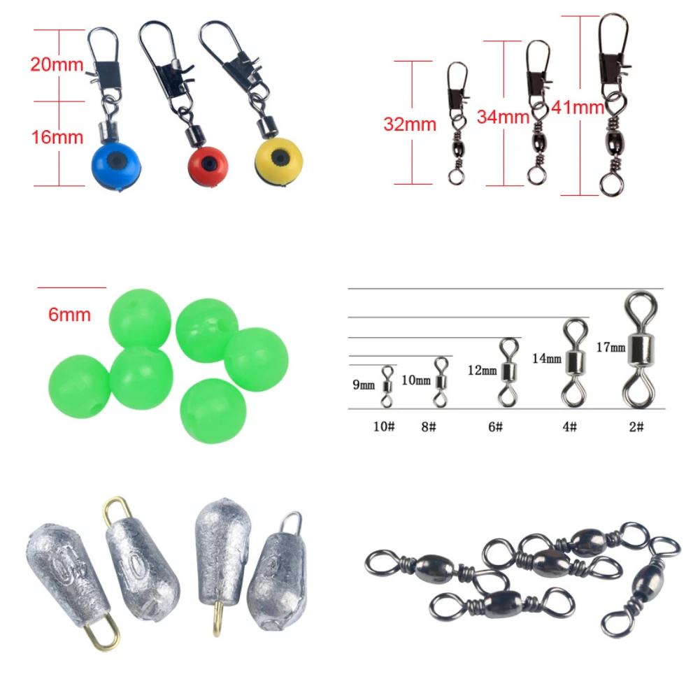 

Lures Gear Metal With Storage Box Fish Connector Fishing Tackle Sports Swivels Fishing Accessories Set Equipment Outdoor Hooks