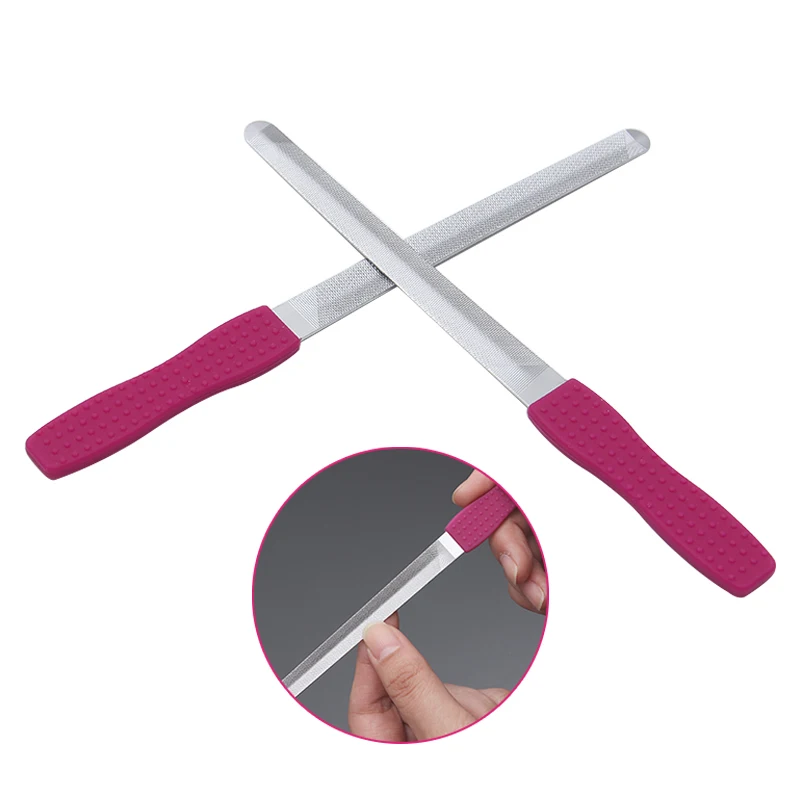 2Pcs-Double-sided-Concave-Convex-Metal-Nail-File-Silicone-Non-slip-Handle-Manicure-Buffing-Polish-Nail