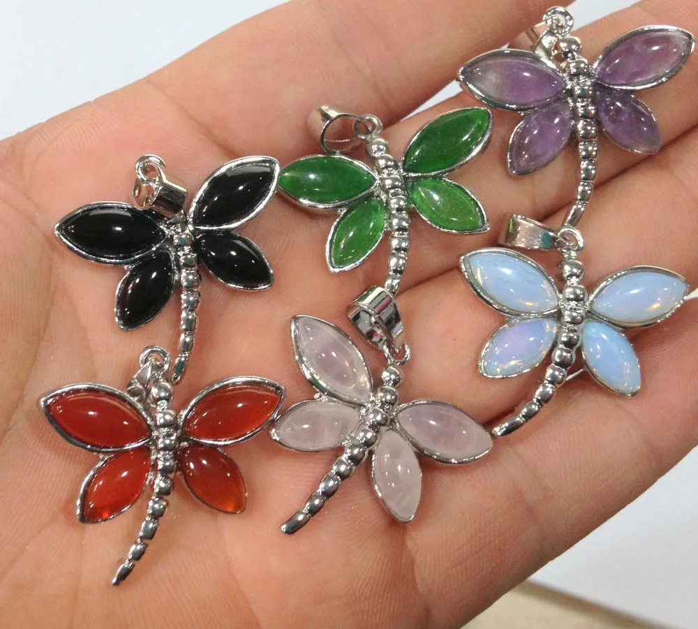 

>>> >>>6-color Inlay Dragonfly Pendant 18KGP 6pcs AAA