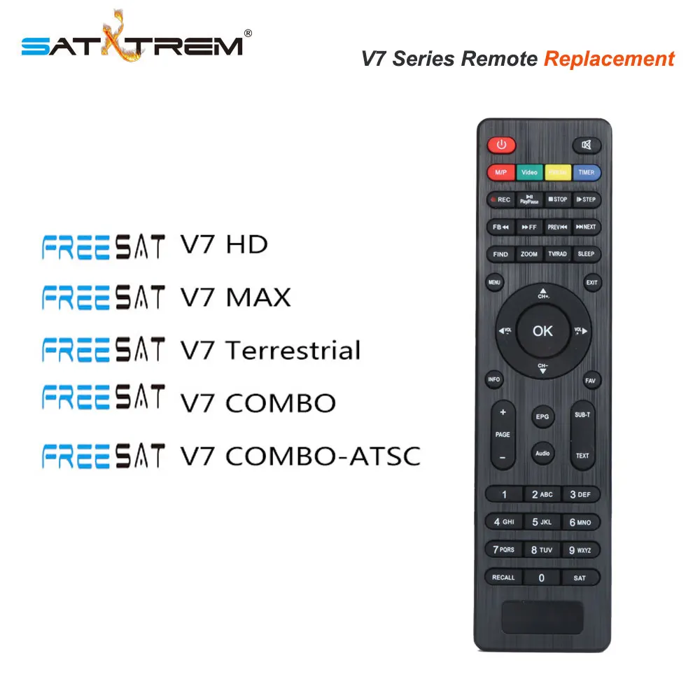 

Satxtrem V7 Remote Controller Replacement Freesat HD Satellite Receiver for V7 HD V7 Max V7 Combo V7 Terrestrial