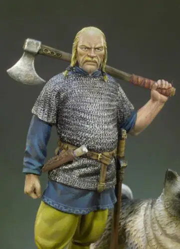 1/32 масштаб 54 мм каучуковая фигурка строительный комплект Viking Soldier and Dog