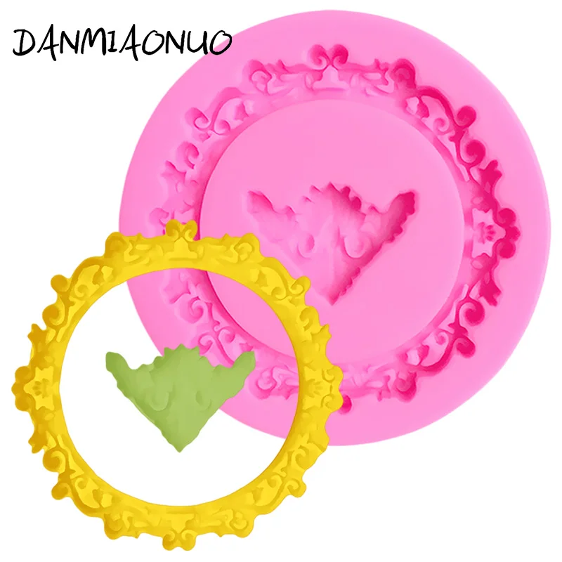 

DANMIAONUO Vintage Frame Silicone Mold Baking Accessories Cupcake Mold lace Fondant Tools Chocolate Gateau Soap Food Grade Candy