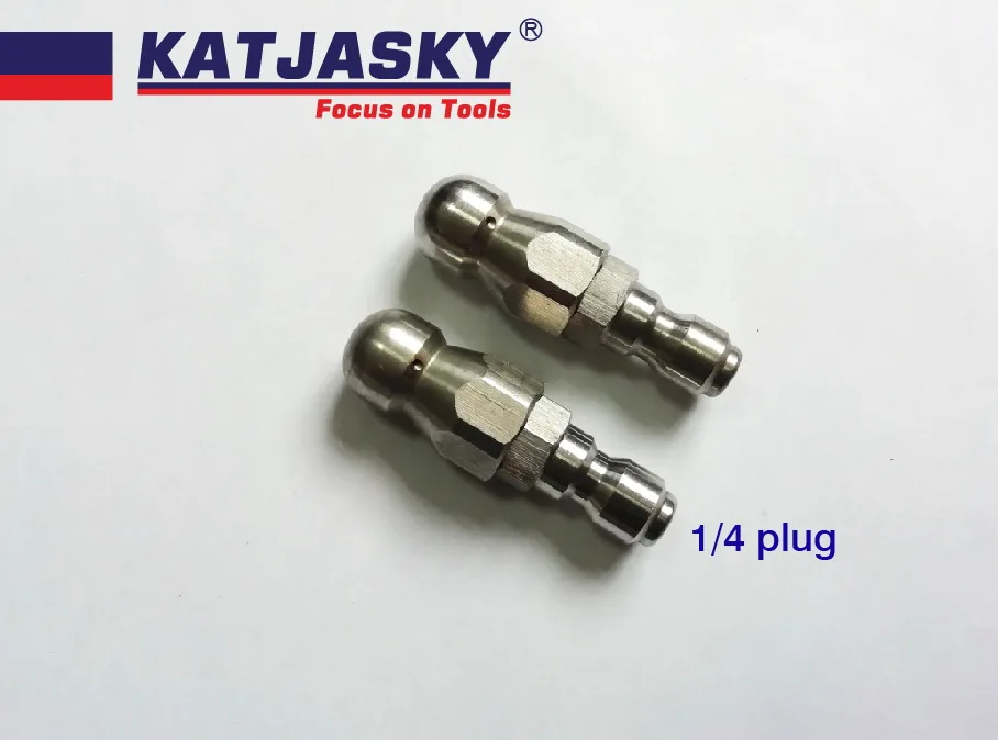 

Stainless steel high pressure sewer clean nozzle mouse head with 1/4 plug for cleaning bent gully drain pipe