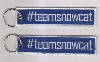 

Team Snow Cat Teamsnowcat Twill Fabric Embroidery Keychain Key Ring