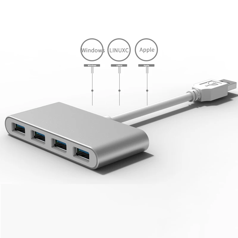 4 Порты и разъёмы Алюминий Usb 3,0 концентратор Для Imac, Macbook Pro, Macbook Pro, Macbook Air, ноутбук, Тетрадь, ПК