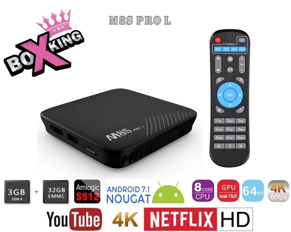 

Mecool M8S Pro L Android 7.1 Amlogic S912 Octa Core 3GB Ram 32GB Rom HD Netflix 4K Youtube Set Top Box H96 Pro T95Z Plus