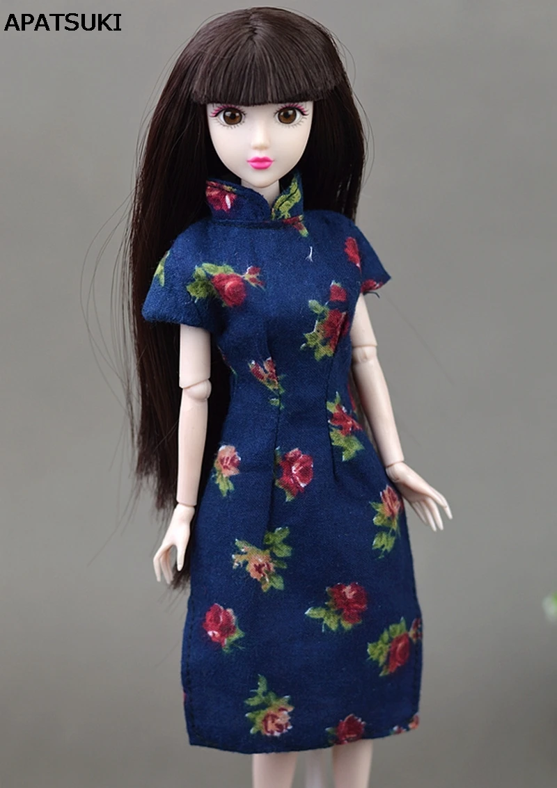 Doll handmade unique dress clothes for chinese traditional dress cheongsam.DE 