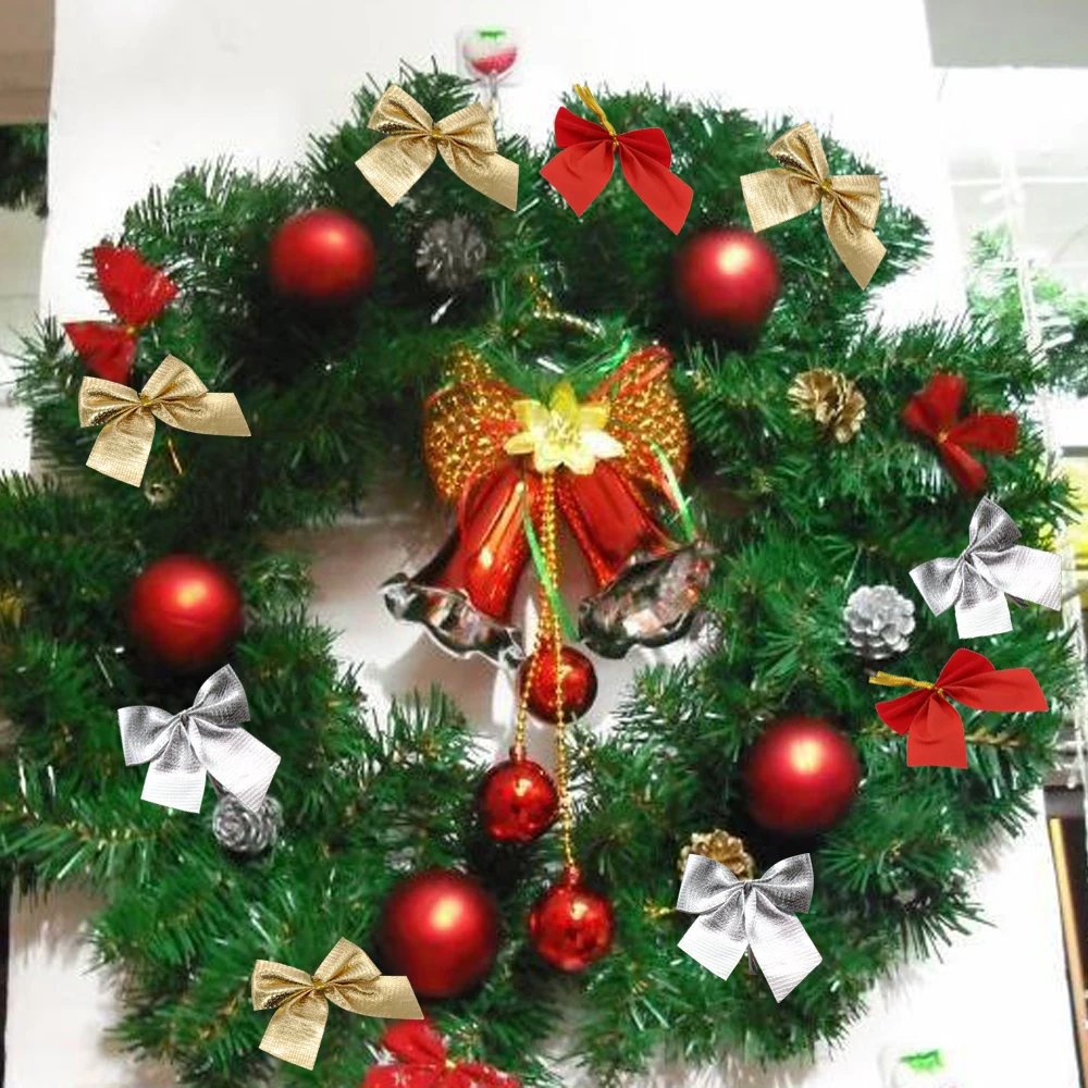 12pcs christmas tree bow decoration red gold silver baubles new year ornaments santa claus christmas decoration supplies in party diy decorations from home - Red Gold And Silver Christmas Decorations 12pcs christmas tree bow decoration red gold silver baubles new year ornaments santa claus christmas decoration supplies in party diy decorations from home - Red Gold And Silver Christmas Decorations