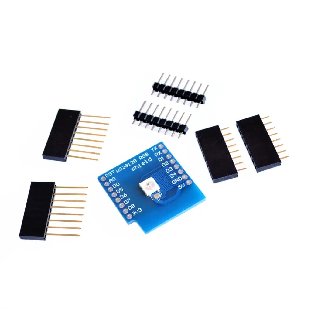 10 компл./лот Esp8266 для WeMos D1 модуль WS2812B щит RGB Mini ESP8266 Модульная плата с HT Pins |