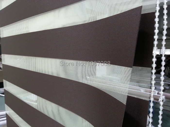 

Custom Made 100% Polyester Blackout Eco-friendly Roller Zebra Blinds in Brown Window Curtains for Living Room GH03-005