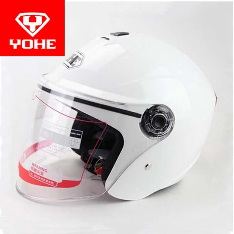 Новые модные Moto Racing Yohe половина лица мотоциклетный шлем YH-870A мотоциклетные шлемы из abs свободный размер 56-61 см - Цвет: white