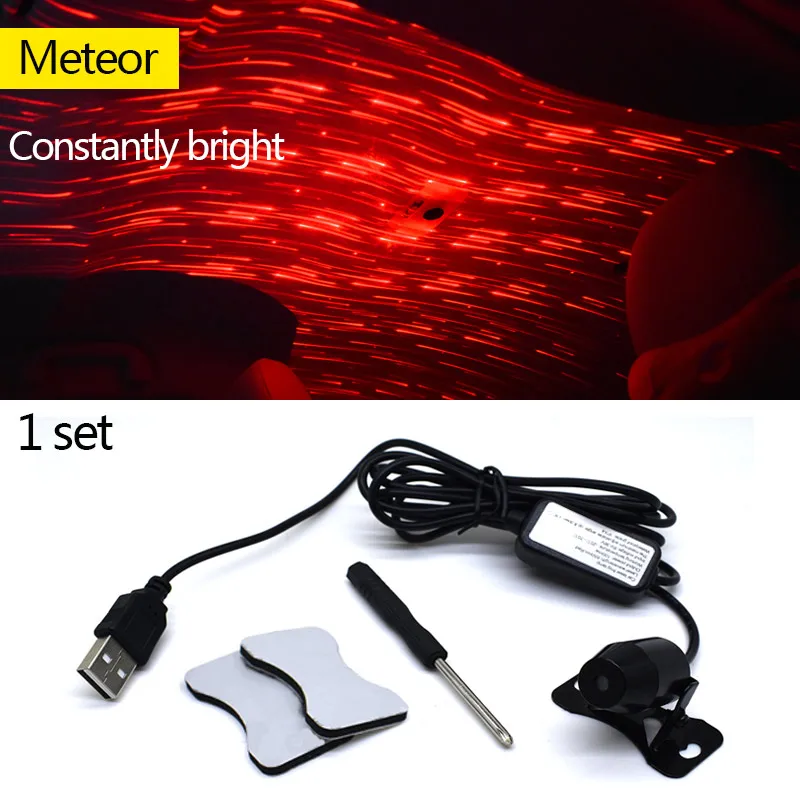 Автомобильный USB светодиодный светильник, атмосферная звезда, DJ RGB, цветная музыкальная звуковая лампа, декоративный светильник для дома на Рождество - Испускаемый цвет: Meteor