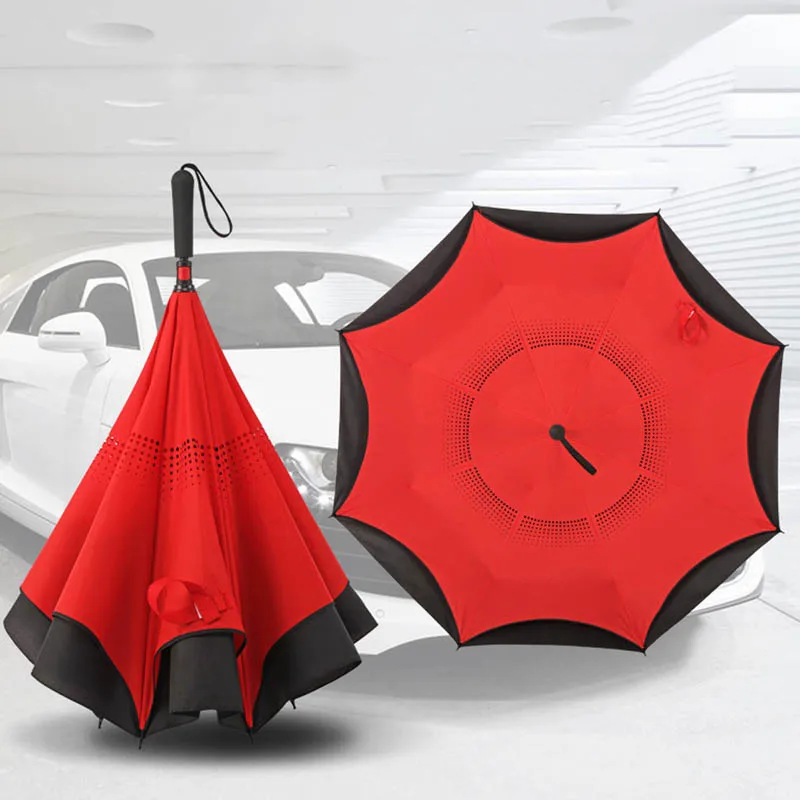 Folding direction umbrella double inverted C holding bracket male and female rainproof windproof rolling sale | Дом и сад