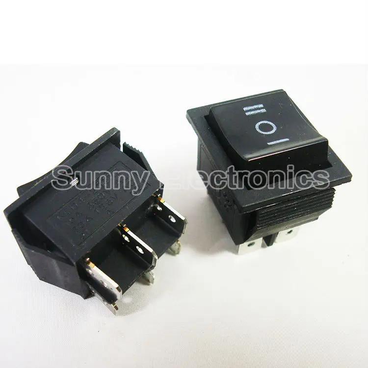 

50pcs On/Off/On Large Black Rectangle Rocker Switch Car Dash 6-Pin DPDT 12V
