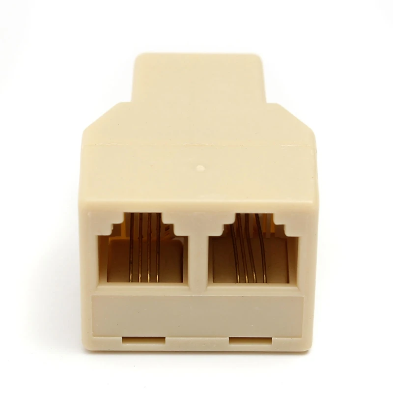Brand New 1 to 2 Female RJ11 Telephone Phone Jack Line Y Splitter