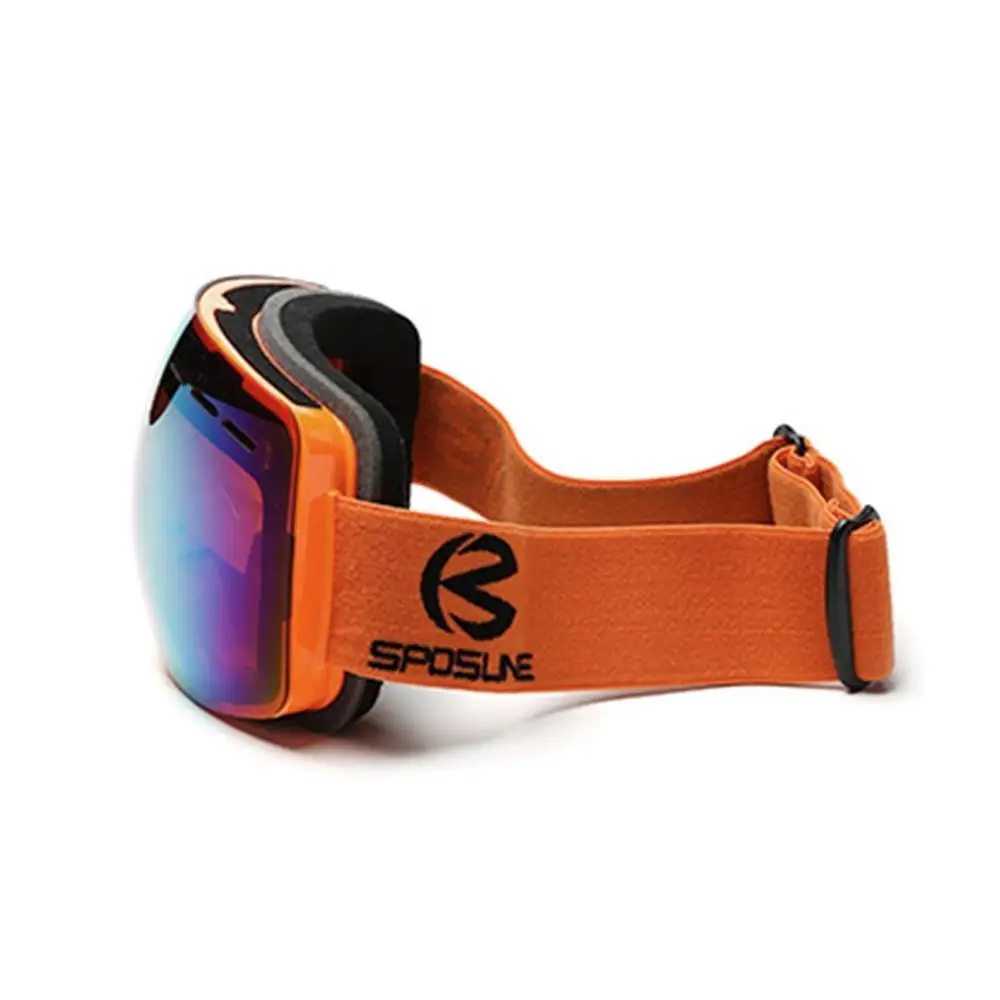 orange SPOSUNE HX021 противотуманные лыжные очки дышащие сноуборд мотокросс очки двухслойные эластичные мужские и женские очки - Цвет: orange