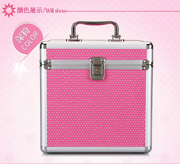Профессиональная сумка для макияжа Для женщин косметичка высокое качество алюминиевый сплав женский корейский органайзер для косметики
