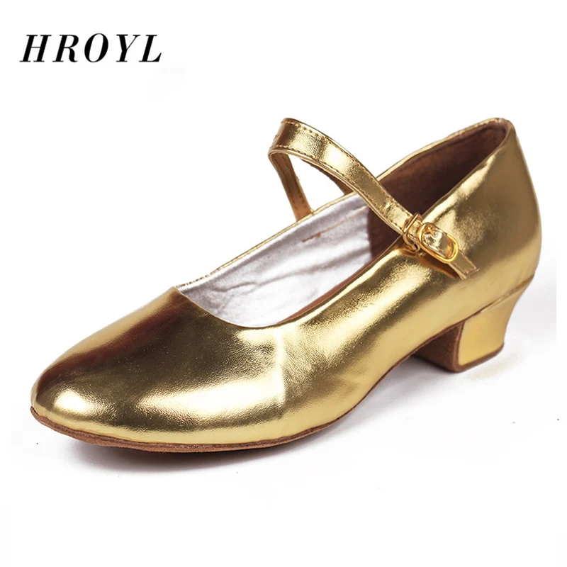 Comprar ¡Nuevo moderno salón de baile de los niños de las mujeres zapatos de baile zapatos color oro de alta calidad en precio de venta!