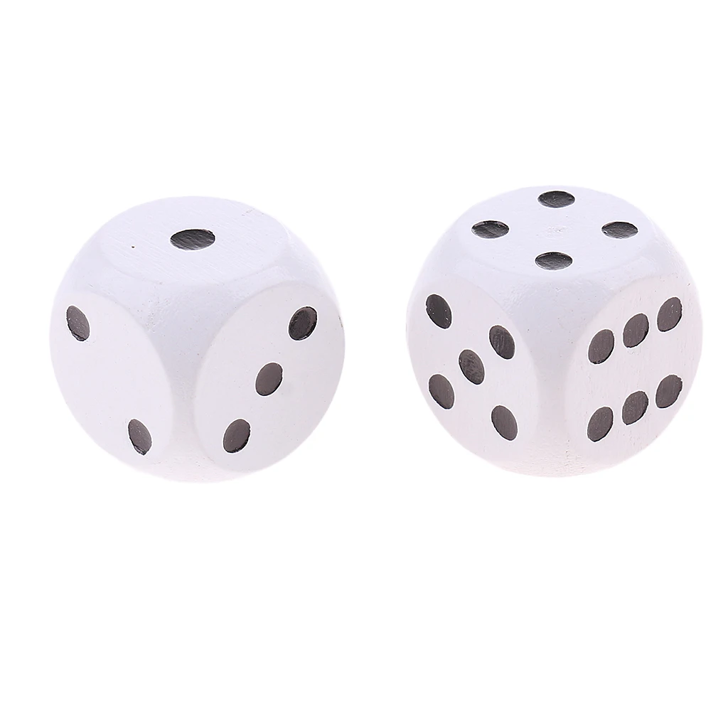 MagiDeal 10Pieces Wooden Dice D6 Six Sided Dotted Dice for Dungeons and DragonsTable Board Games