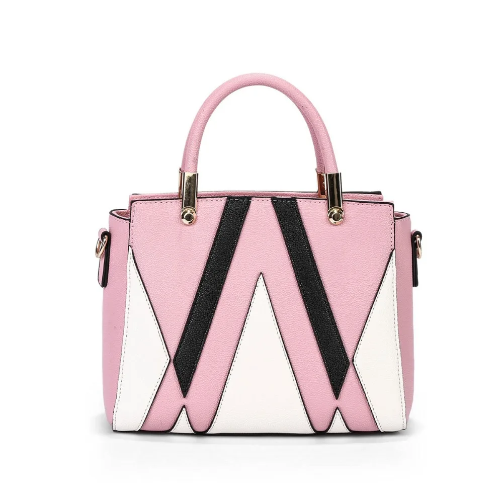

Newest Satchels Patchwork Women's PU Top Handle Shoulder Bag lady's Crossbody College Tote Handbags Bags Women Shoulder Bag