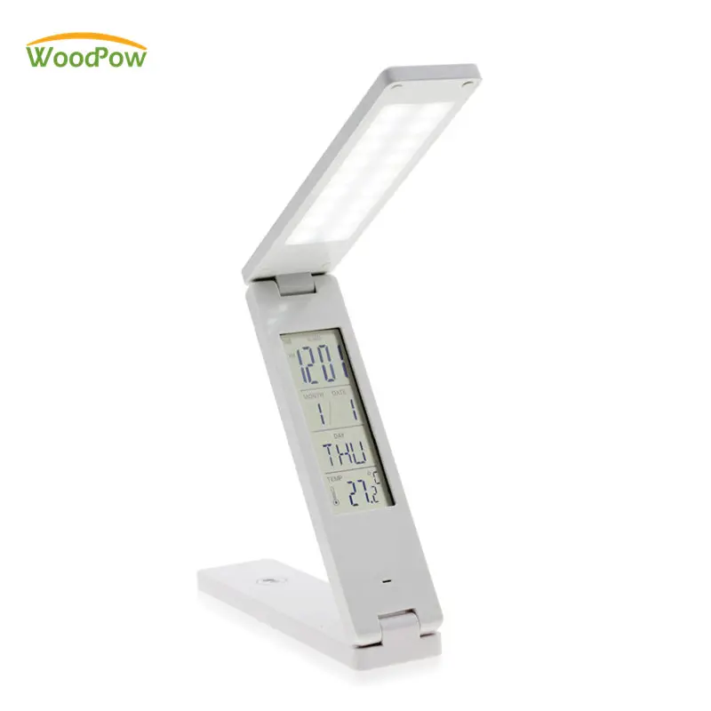WoodPow 18LED Складная Настольная лампа с ЖК дисплей учета рабочего времени Дисплей