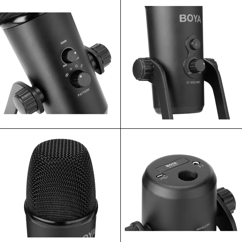 BOYA BY-PM700 USB Condenser Microphone with Flexible Polar Pattern for Windows and Mac Computer Recording Interview Conference