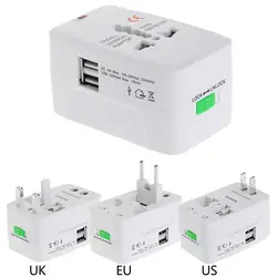 2 USB Порты и разъёмы Универсальное зарядное Мощность Зарядное устройство адаптер Подключите конвертер международного Штепсель