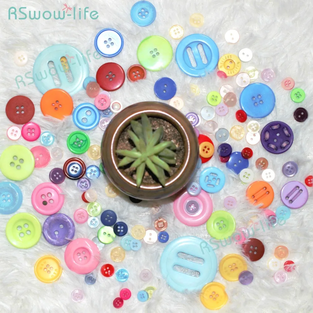 

50pcs Large,Medium, Small, and Mixed Colored Resin Buttons DIY Handmade Button Buttons DIY Crafts Clothing Sewing Accessories