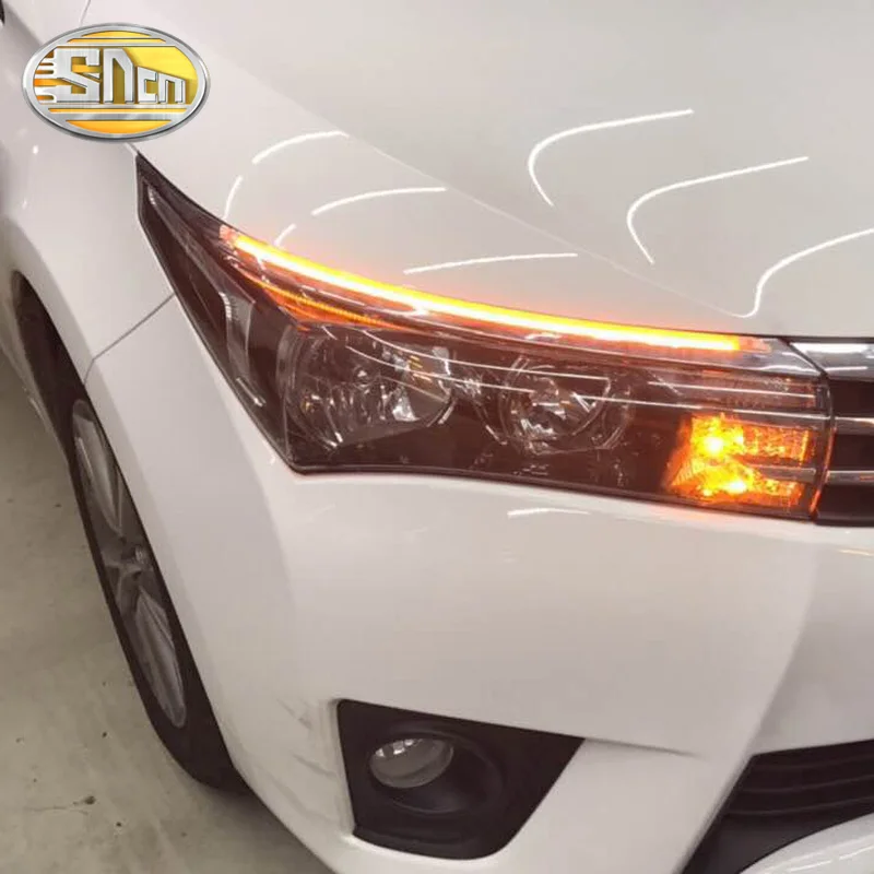  For Toyota corolla 2014~2018 LED DRL Headlight Eyebrow Daytime Running Light fog lamp With Flowing  - 4000001104507