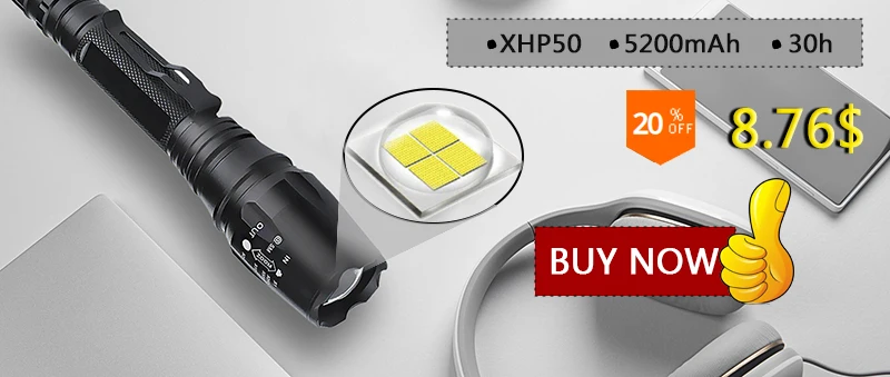 Litwod z20 103 микро USB порт перезаряжаемый светодиодный фонарь XML T6 COB 5000лм 4 режима масштабируемый для кемпинга