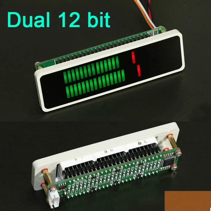 

DC 7-12V Dual 24 bit Stereo Level display indicator VU Meter AGC Mode Speed Adjustable Board + case