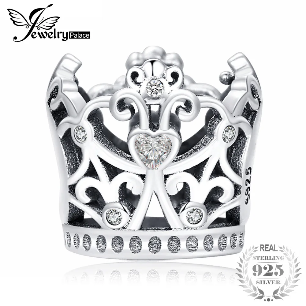 

Jewelrypalace 925 Sterling Silver Chiseling Crown Openwork Beads Charms Fit Bracelets Gifts For Her Anniversary Fashion Jewelry