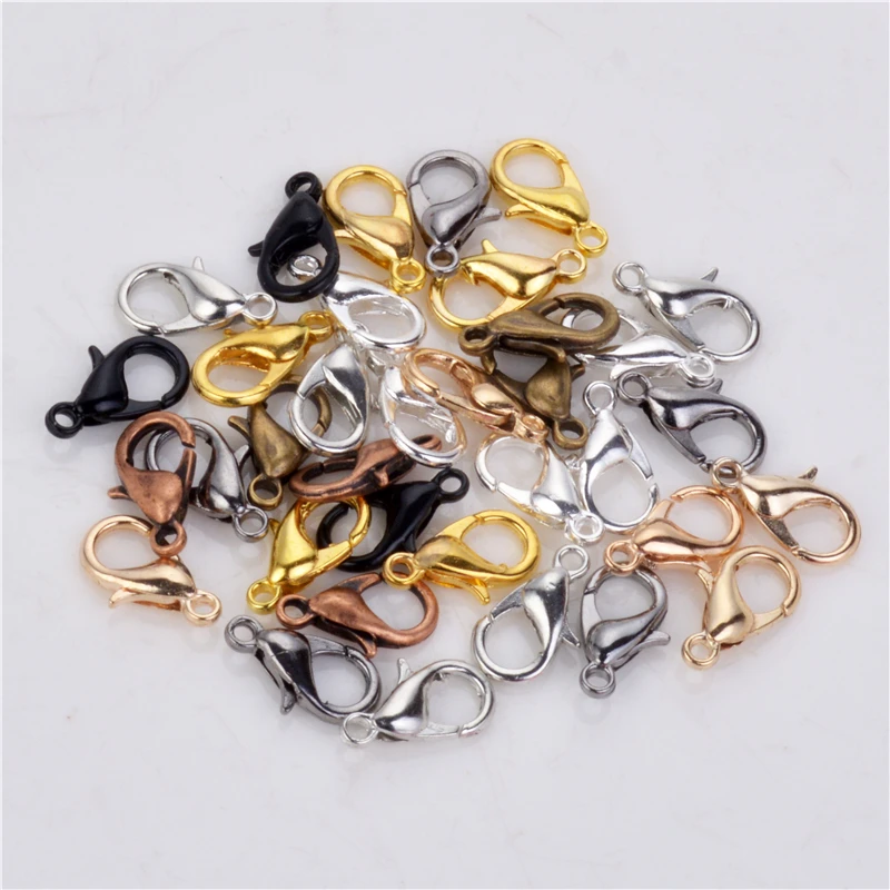 Застежка карабин для ювелирных изделий 8 цветов 50 шт. 12 х6 мм|jewelry findings|gold lobster