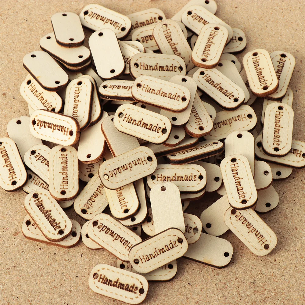 

100Pcs/Bag Vintage Handmade Wooden 2 Hole Buttons Sewing Clothings Scrapbooking Decoration Buttons DIY Crafts Tool