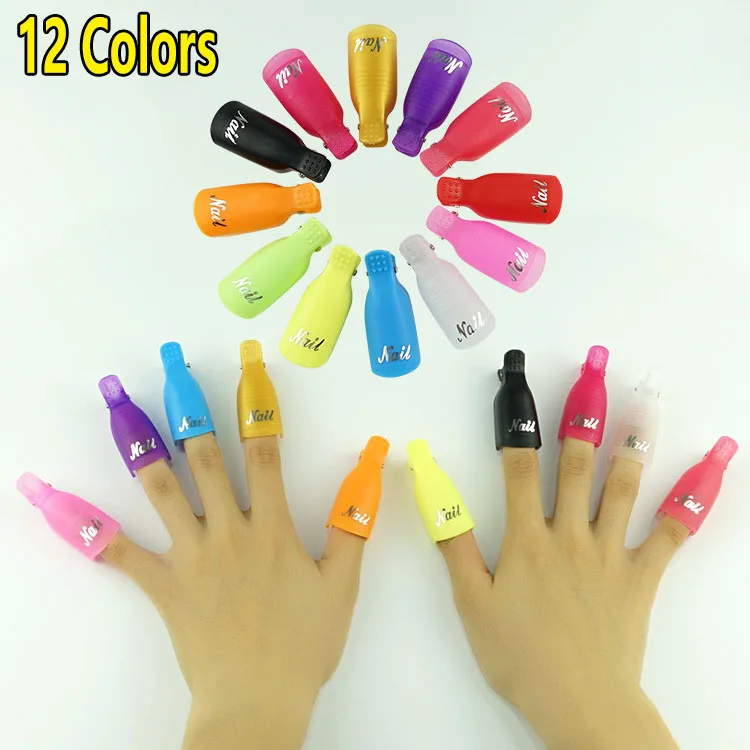

10pcs 1set Nail Polish Remover Clips Soaker Caps Soak-off Gel Polish Remover Clip UV Gel Polishes Wrap Tools Tin Foil Substitute