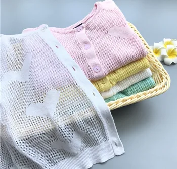 

New Clothing for Baby Girls Fashion Spring Summer Toddler Wear Newborn Hollow Heart Shaped Cardigan Kids Knitted Sweaters Gifts