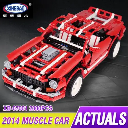 

XingBao 07001 Block 2000Pcs Creative MOC Series The 2014 Muscle Car Set children Educational Building Blocks Bricks Toys Model