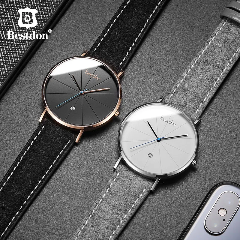 

Bestdon Simple Mens Watches Top Brand Luxury Waterproof Quartz Wristwatch Classical Geek Minimalist Male Clock Gift For Man