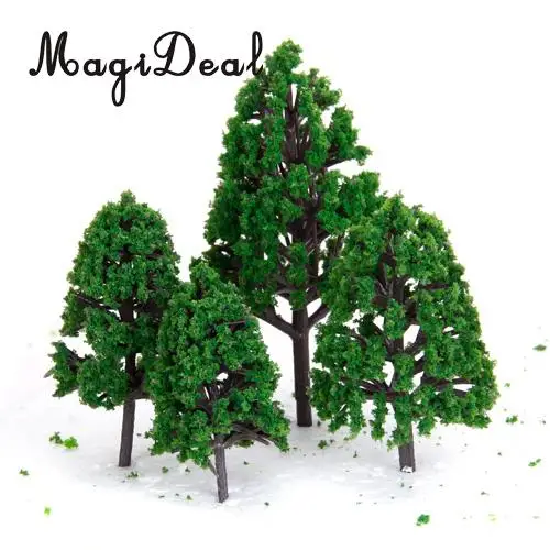 MagiDeal 12Pcs/Lot 1/50 Scale Green Train Set Scenery Landscape Model Tree for Railway Railroad Street Park Garden Scene Layout