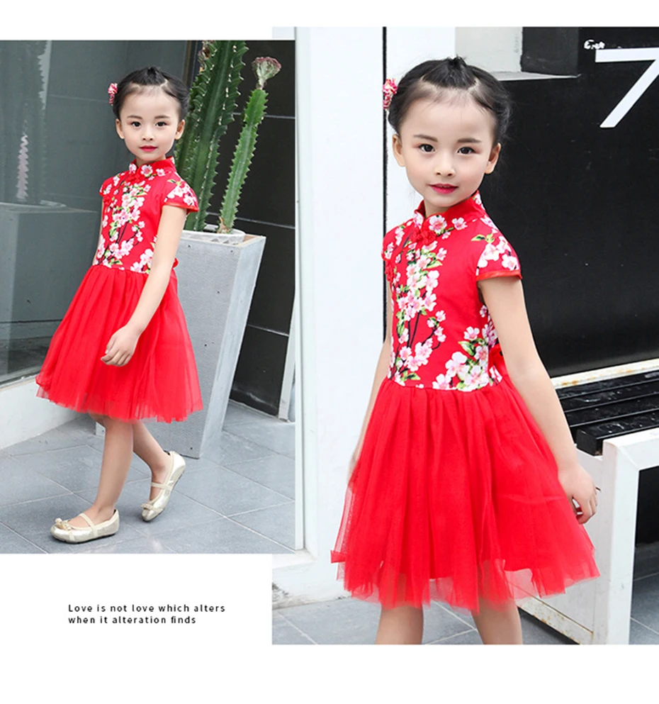 Детское платье принцессы для девочек, детское летнее платье с цветочным рисунком Сетчатое платье для девочек Одежда для детей 6, 8, 12 лет одежда в китайском стиле для девочек