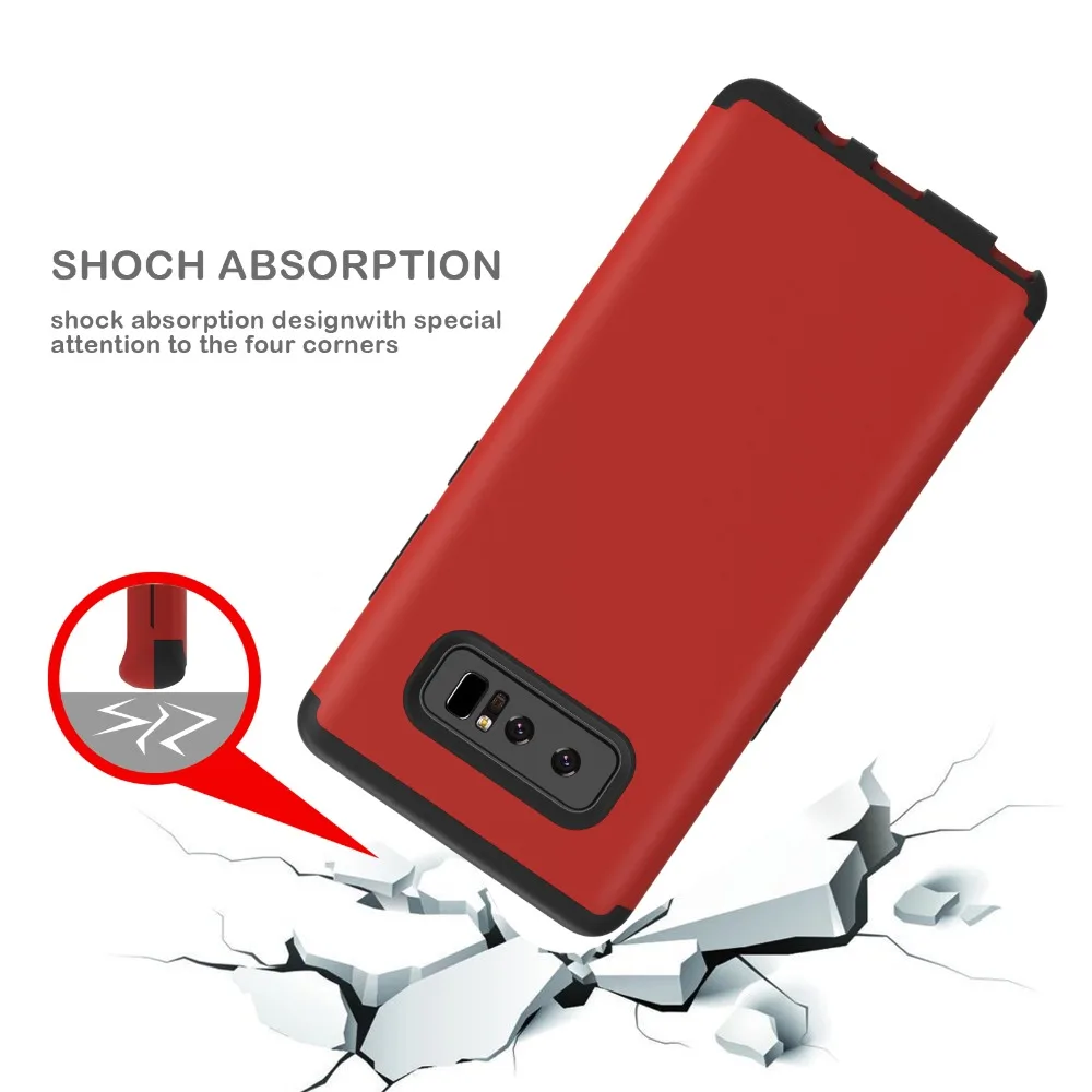 

Cell Phone Shell For Samsung Galaxy Note 8 3-in-1 Scratch Resistant Defender Hard Cover Case Anti-knock Hybrid Protective Sleeve