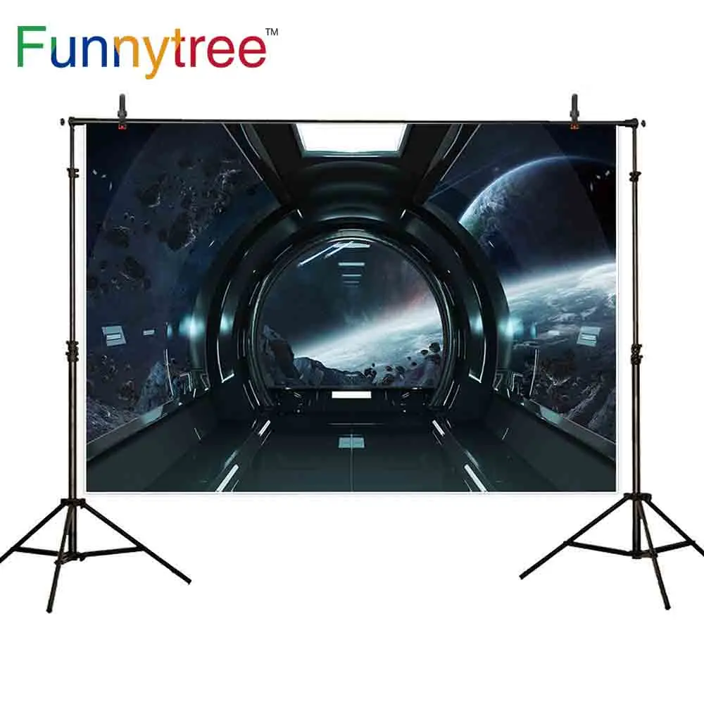 

Funnytree backdrop for photographic studio spaceship planet universe Science fiction professional background photocall printed