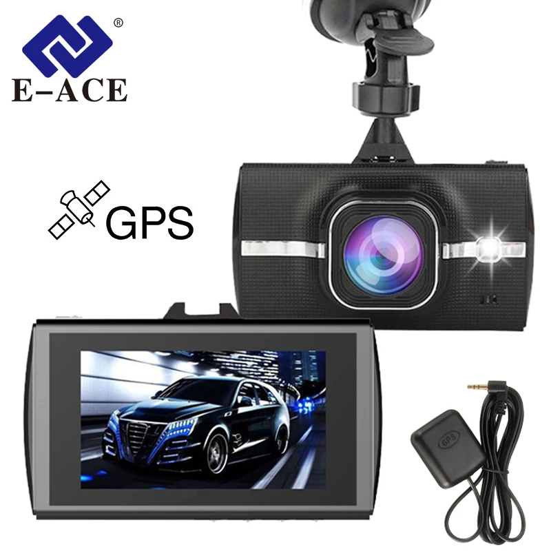 E ACE Car Dvr With GPS Tracker Dash font b Camera b font Full HD 1080P