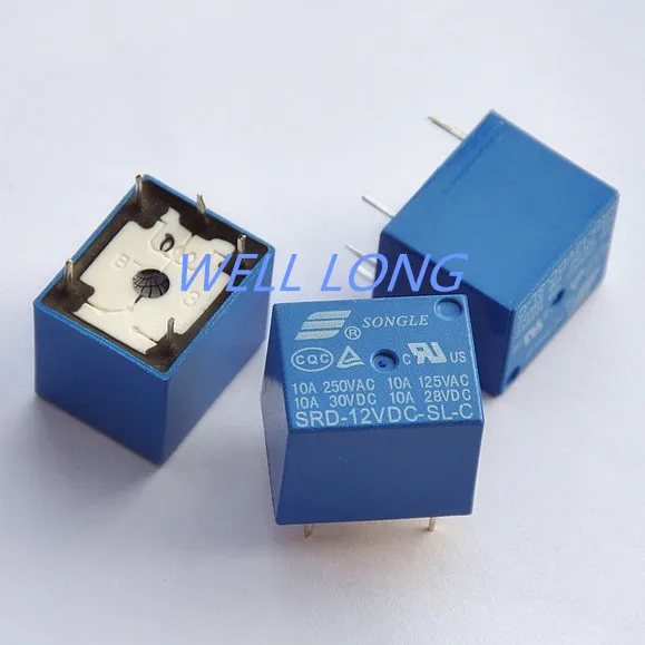 (5 шт./лот) 12 В DC катушка реле мощности спдт 250 AC/30 10 ампер SRD 12VDC SL C.|power relay|dc coilcoil power