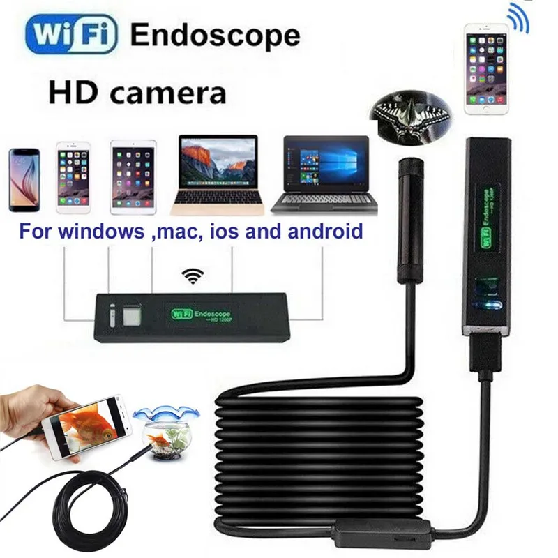

HD Waterproof WiFi Endoscope Inspection 8 LED IP Camera Suitable For Sewer Vehicle Beside Inspection Cleaning