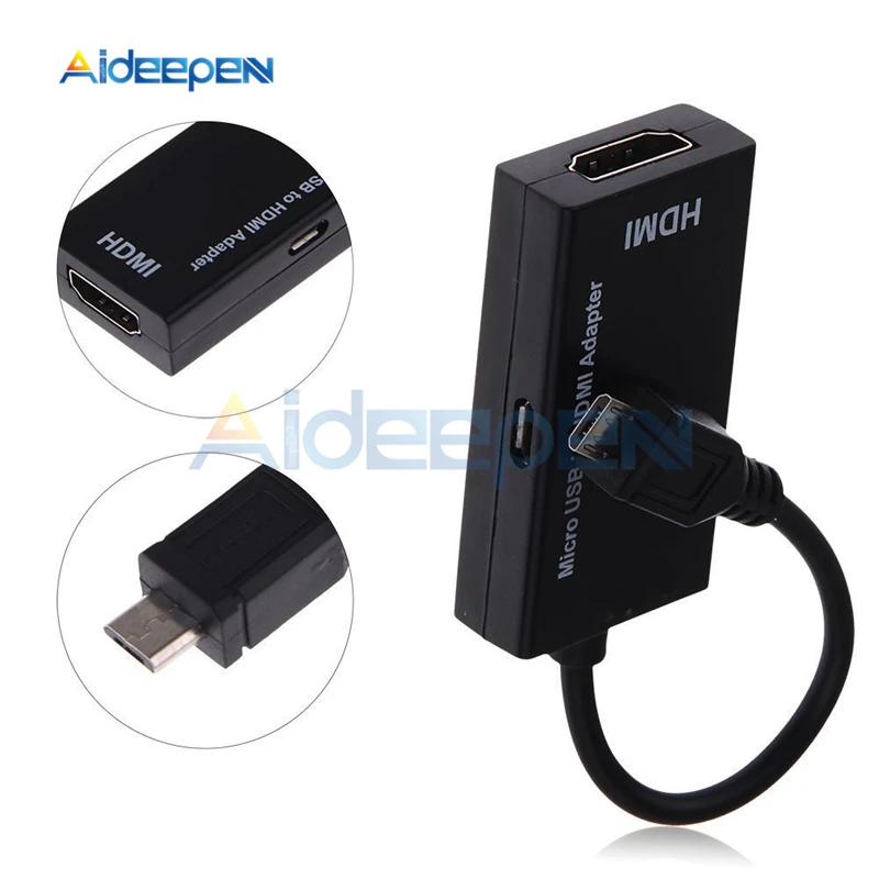 Micro USB к HDMI 1080 P HD аудио адаптер конвертер HDMI Женский к Micro HDMI Штекерный Кабельный соединитель для видео ТВ ПК 720 P